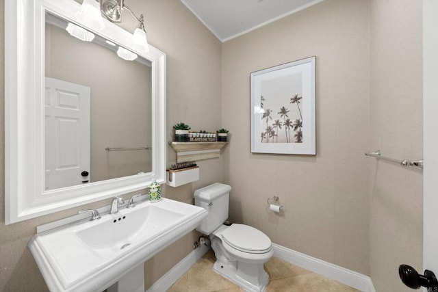 2814 Rambling Vista Rd, Chula Vista, CA 91915 - half bath with crown molding and tile patterned flooring