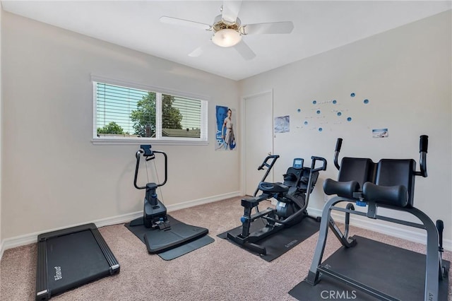 2146 N Brower St, Simi Valley, CA 93065 - workout area featuring carpet flooring and a ceiling fan