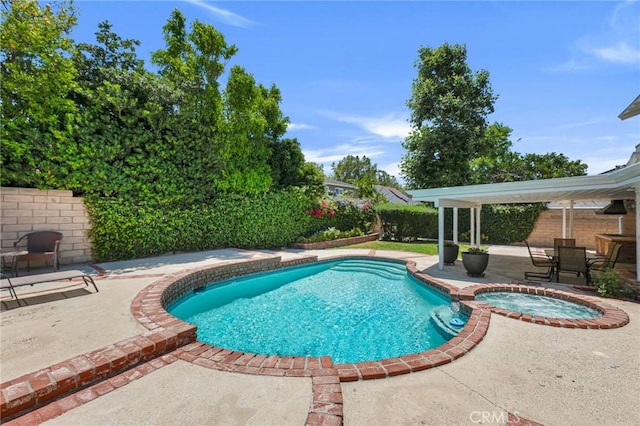 2146 N Brower St, Simi Valley, CA 93065 - view of swimming pool with a patio area and a pool with connected hot tub