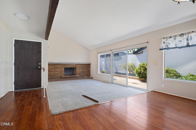 1310 Anza Ct, Oxnard, CA 93035 - unfurnished living room featuring wood finished floors and a fireplace