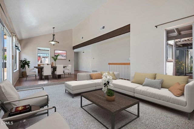 1310 Anza Ct, Oxnard, CA 93035 - living area featuring healthy amount of natural light and high vaulted ceiling