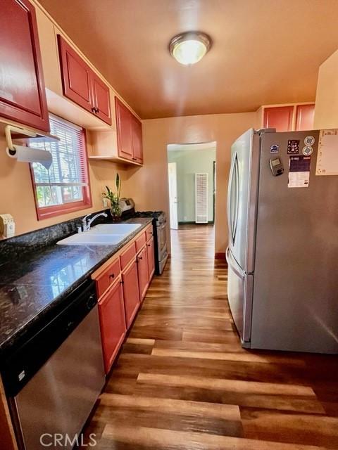 430 W 19th St, San Pedro, CA 90731 - kitchen with stainless steel appliances and light wood-style floors