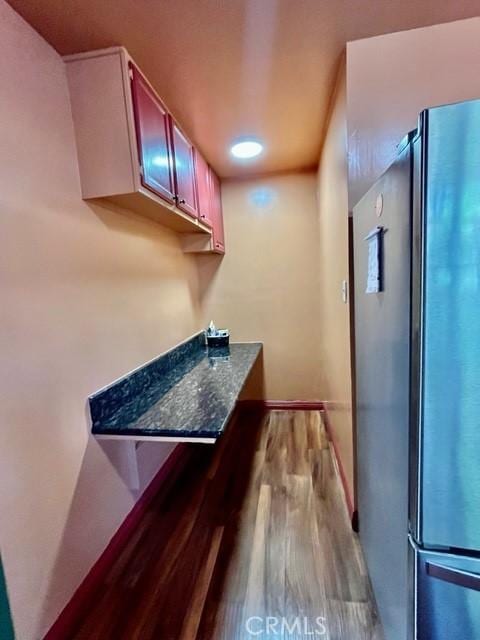 430 W 19th St, San Pedro, CA 90731 - kitchen featuring freestanding refrigerator and wood finished floors
