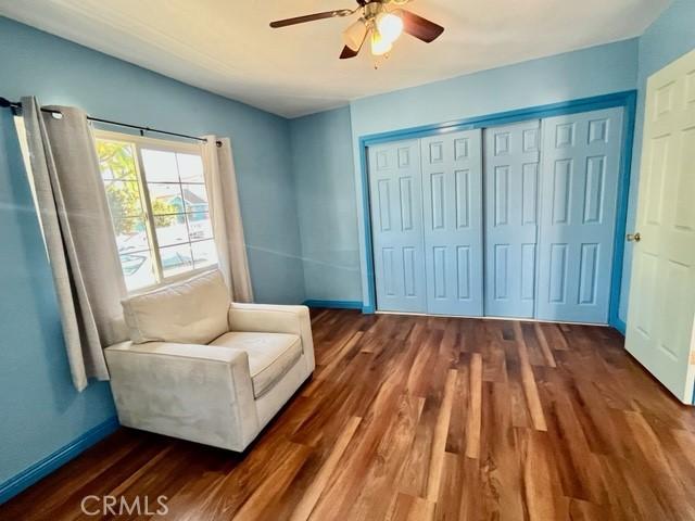 430 W 19th St, San Pedro, CA 90731 - sitting room with ceiling fan and wood finished floors