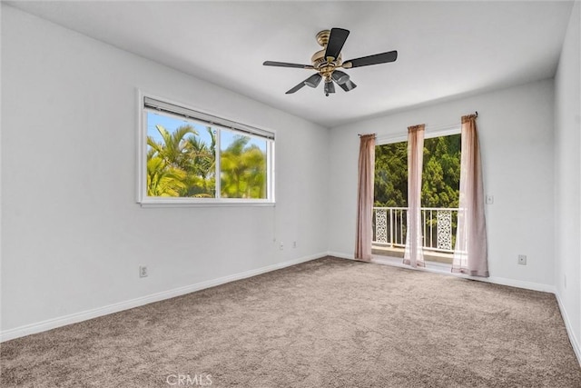 3486 Santa Clara Cir, Costa Mesa, CA 92626 - carpeted empty room with healthy amount of natural light and ceiling fan