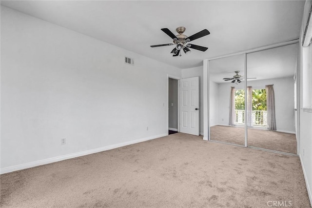 3486 Santa Clara Cir, Costa Mesa, CA 92626 - unfurnished bedroom with carpet flooring, a closet, and a ceiling fan