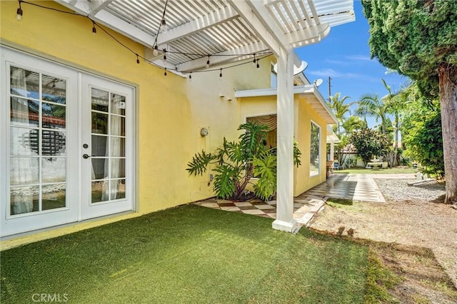 3486 Santa Clara Cir, Costa Mesa, CA 92626 - view of green lawn with french doors and a patio