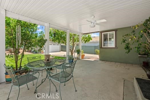 2968 Casitas Ave, Altadena, CA 91001 - view of patio featuring a ceiling fan and outdoor dining area