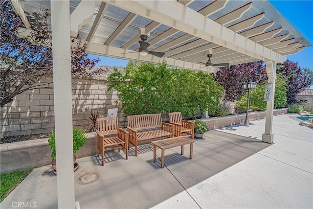 22348 Driftwood Ct, Saugus, CA 91350 - view of patio with a ceiling fan