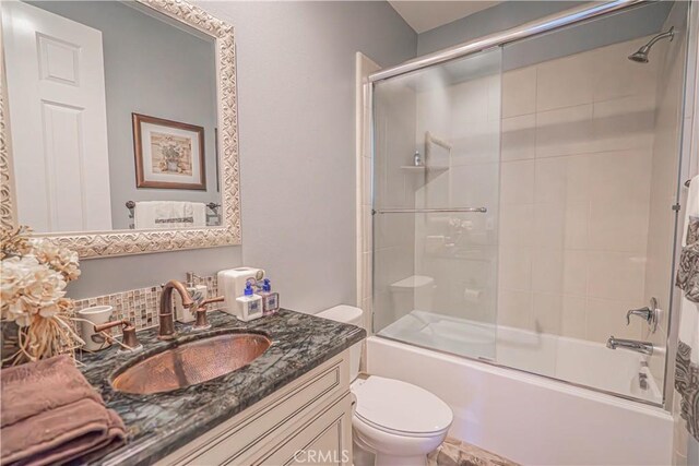22348 Driftwood Ct, Saugus, CA 91350 - bathroom featuring vanity and shower / bath combination with glass door