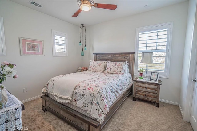 22348 Driftwood Ct, Saugus, CA 91350 - bedroom featuring light colored carpet and a ceiling fan