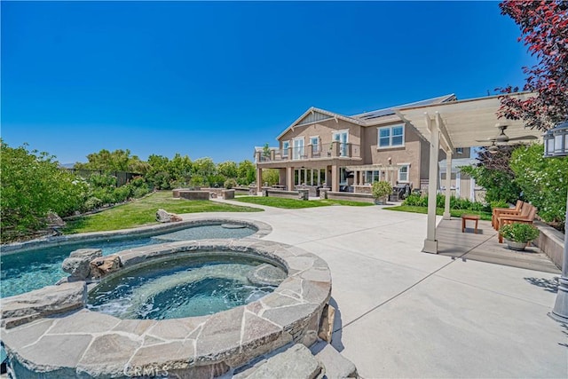 22348 Driftwood Ct, Saugus, CA 91350 - view of swimming pool with a patio area and a pool with connected hot tub