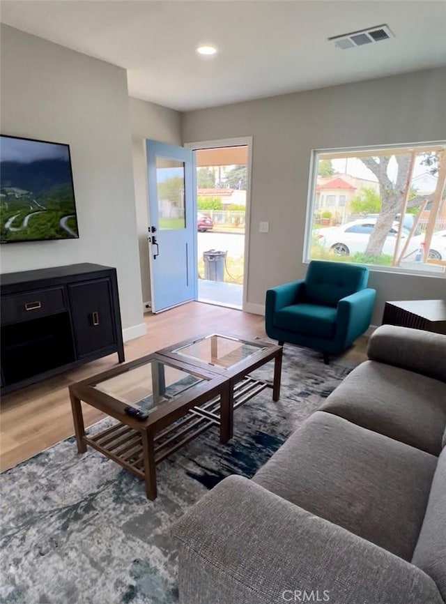 3520 Grand Ave, Huntington Park, CA 90255 - living room featuring light wood-style floors and recessed lighting