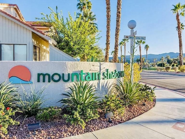 6105 Montecito Dr Unit 5, Palm Springs, CA 92264 - community sign featuring a mountain view