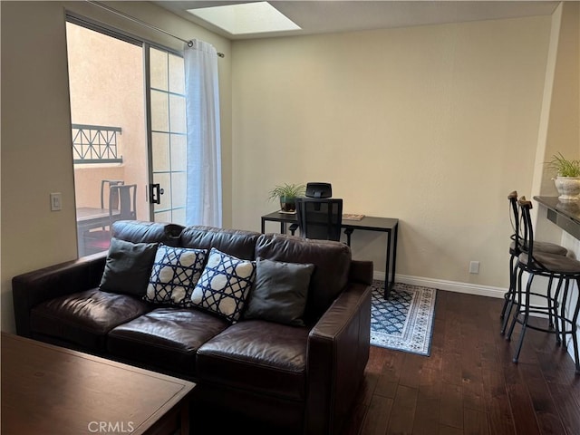 5 Arese Aisle, Irvine, CA 92606 - living room with dark wood finished floors and a skylight