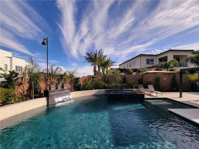 20042 W Mersey Ln, Porter Ranch, CA 91326 - view of pool featuring a patio area and a pool with connected hot tub