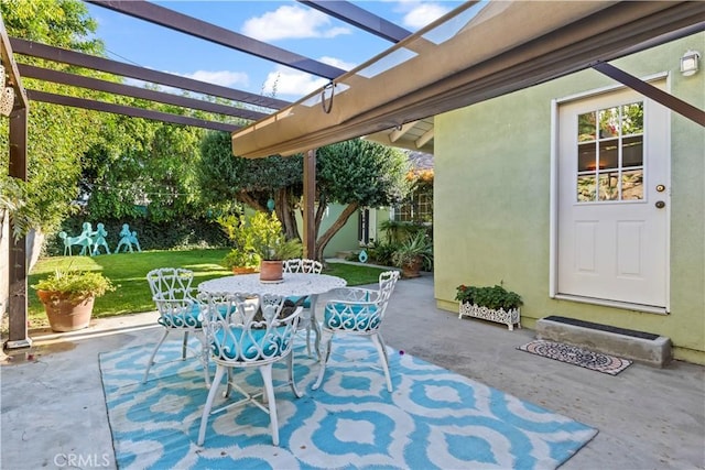13232 Lorca Rd, La Mirada, CA 90638 - view of patio featuring outdoor dining space and a pergola