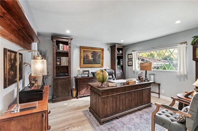 95 Buckskin Rd, Bell Canyon, CA 91307 - home office with light wood finished floors and recessed lighting