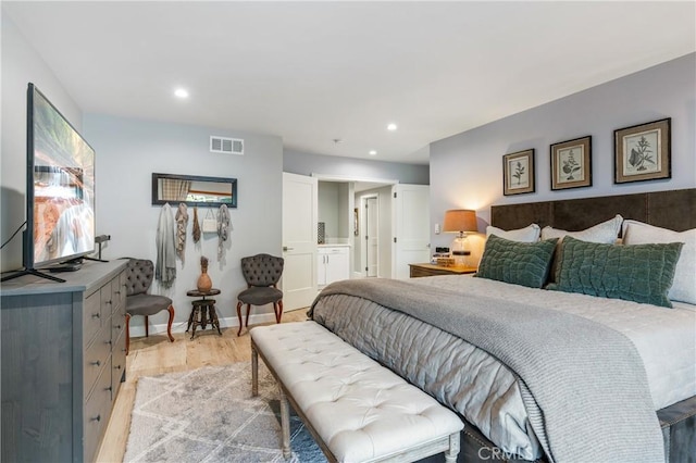 95 Buckskin Rd, Bell Canyon, CA 91307 - bedroom featuring light wood-style floors, recessed lighting, and ensuite bath