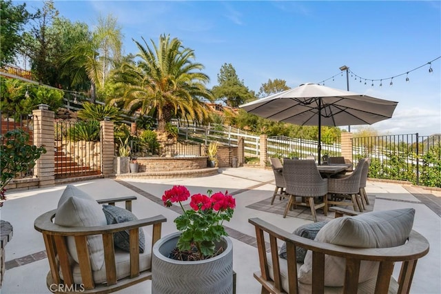 95 Buckskin Rd, Bell Canyon, CA 91307 - view of patio with outdoor dining area and a gate