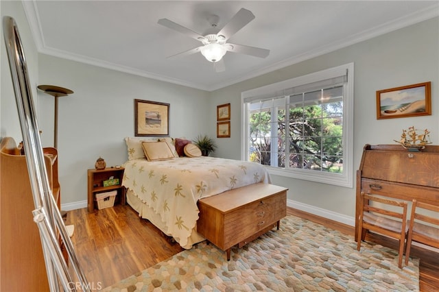 1428 N Erin Ave, Upland, CA 91786 - bedroom featuring wood finished floors, crown molding, and a ceiling fan