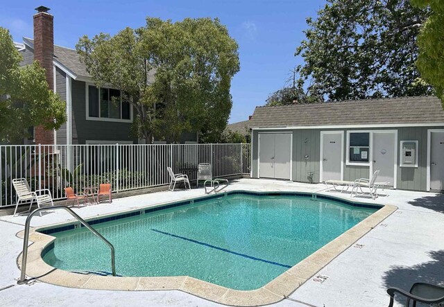 2535 Jefferson St Unit 10, Carlsbad, CA 92008 - community pool featuring a patio area and an outbuilding