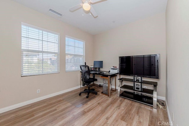 1133 Maag Pl Unit 107, Fullerton, CA 92833 - office featuring light wood-style flooring and ceiling fan