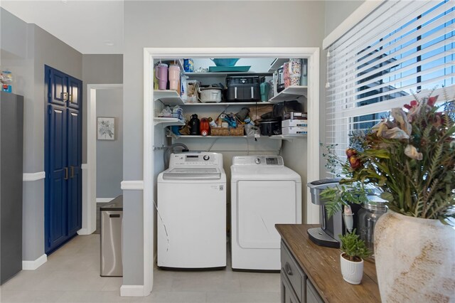 942 University Ave, Burbank, CA 91504 - laundry room with washer and dryer and light tile patterned floors