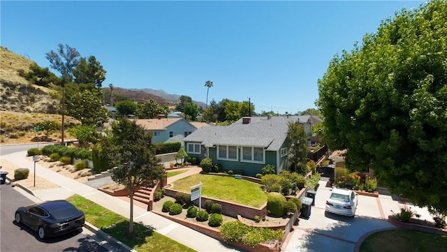 942 University Ave, Burbank, CA 91504 - view of front of house with uncovered parking, a residential view, and a mountain view