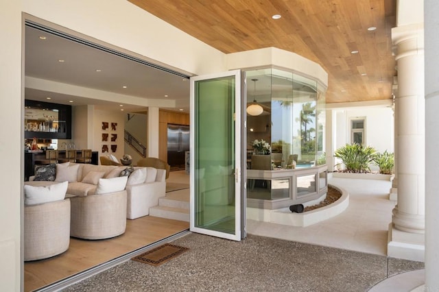 7888 Muirfield Way, Rancho Santa Fe, CA 92067 - entrance to property with an outdoor hangout area
