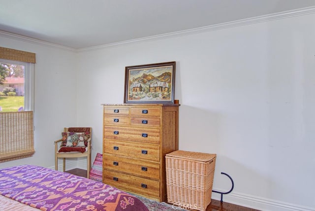 3179 Alta Vis Unit A, Laguna Woods, CA 92637 - bedroom featuring ornamental molding and wood finished floors