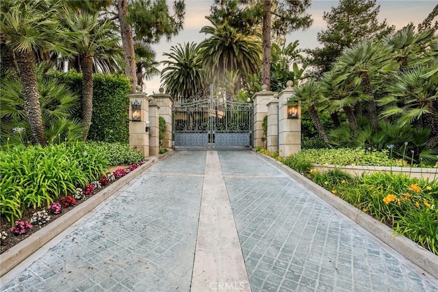 1129 Via Mirabel, Palos Verdes Estates, CA 90274 - view of gate at dusk