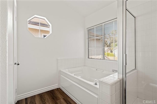 27545 Wellsley Way, Valencia, CA 91354 - full bath with a garden tub, wood finished floors, and a shower stall
