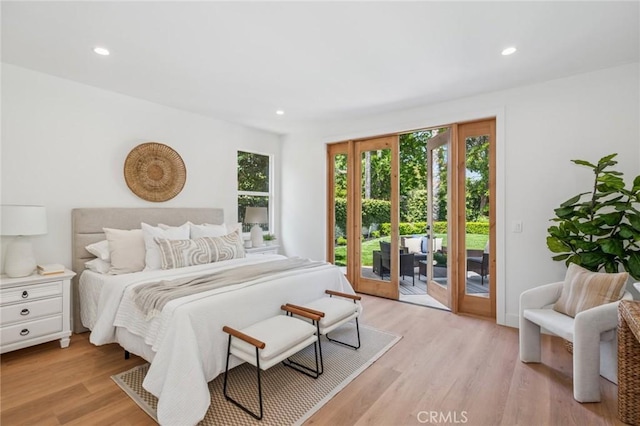 38 San Raphael, Dana Point, CA 92629 - bedroom featuring access to exterior, recessed lighting, and light wood finished floors