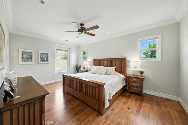 72 Shade Tree, Irvine, CA 92603 - bedroom featuring light wood-style floors, ornamental molding, and ceiling fan