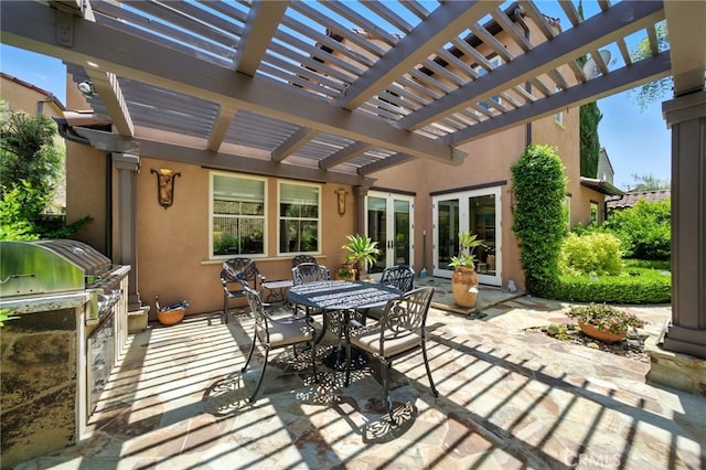 72 Shade Tree, Irvine, CA 92603 - view of patio featuring outdoor dining area, a pergola, and area for grilling
