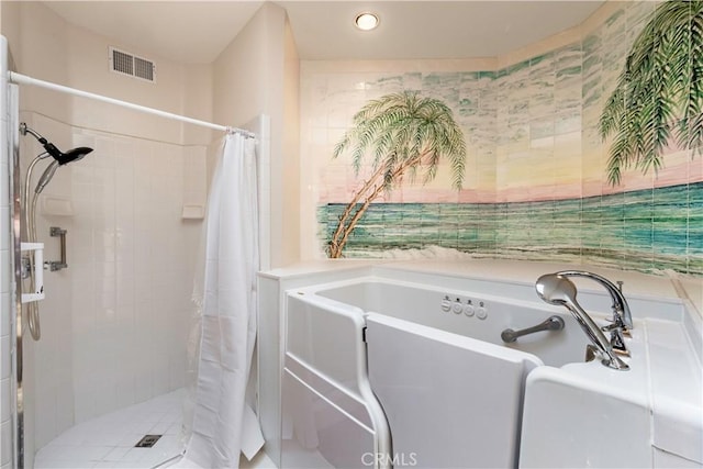 2604 E 20th St Unit 304, Signal Hill, CA 90755 - full bathroom with a stall shower, a bath, and recessed lighting