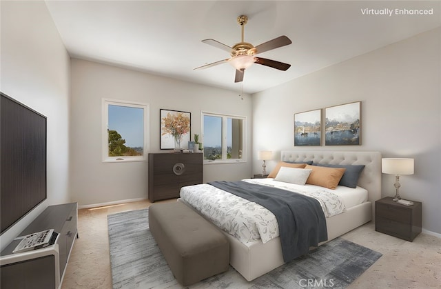2604 E 20th St Unit 304, Signal Hill, CA 90755 - bedroom with light colored carpet and a ceiling fan