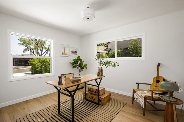 17216 Lorne St, Van Nuys, CA 91406 - home office featuring plenty of natural light and light wood-type flooring