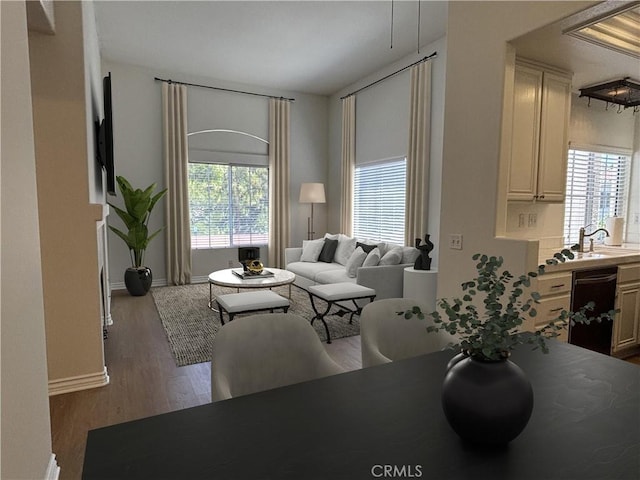 28741 La Triana, Laguna Niguel, CA 92677 - living room featuring wood finished floors and baseboards