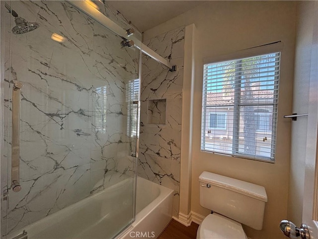 28741 La Triana, Laguna Niguel, CA 92677 - bathroom featuring toilet and a combined bath / shower with marble appearance
