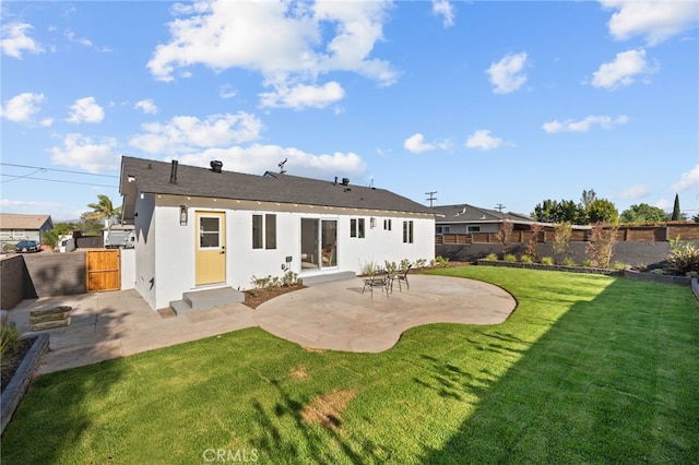 676 Alvin St, San Diego, CA 92114 - back of property featuring stucco siding, a patio, a fenced backyard, and a gate
