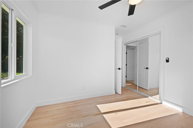 676 Alvin St, San Diego, CA 92114 - unfurnished bedroom featuring light wood finished floors, a closet, and a ceiling fan