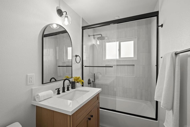 6863 Tanglewood Rd, San Diego, CA 92111 - bathroom with vanity and bath / shower combo with glass door