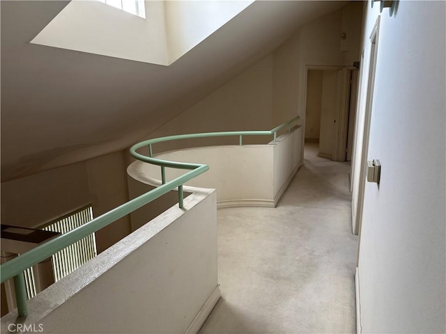 220 N Ynez Ave, Monterey Park, CA 91754 - hallway with light carpet and lofted ceiling