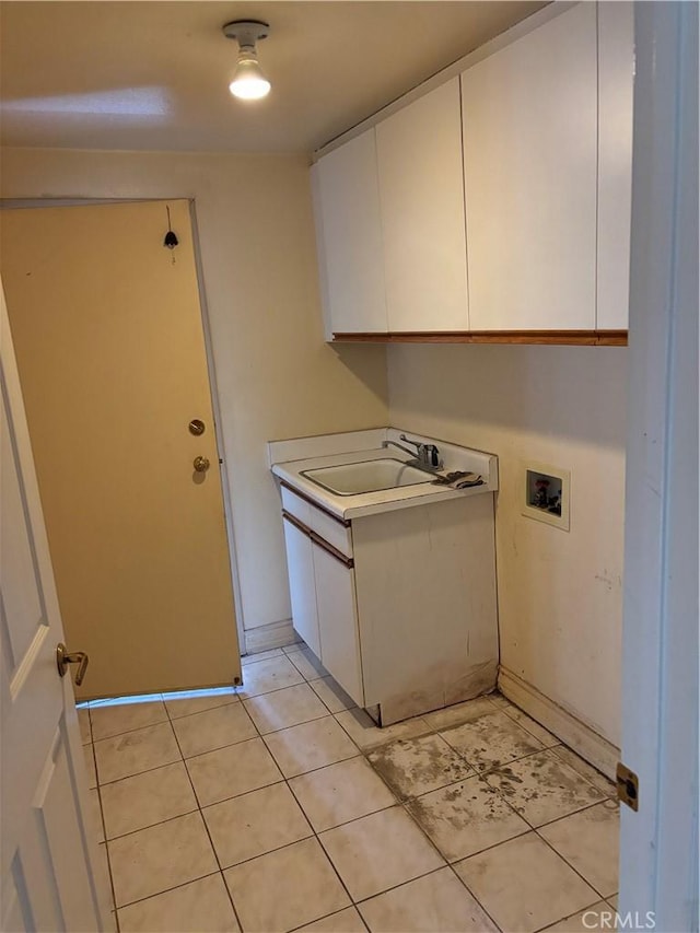 220 N Ynez Ave, Monterey Park, CA 91754 - washroom with cabinet space, hookup for a washing machine, and light tile patterned floors