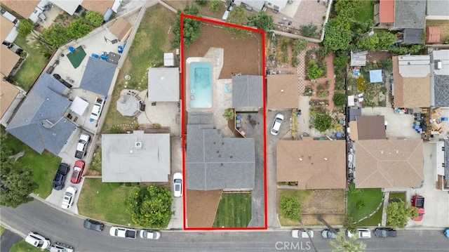 16627 E Greenhaven St, Covina, CA 91722 - aerial view of residential area with property parcel outlined