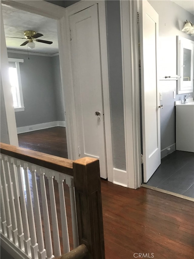 254 E Glenarm St, Pasadena, CA 91106 - hallway with wood finished floors and crown molding