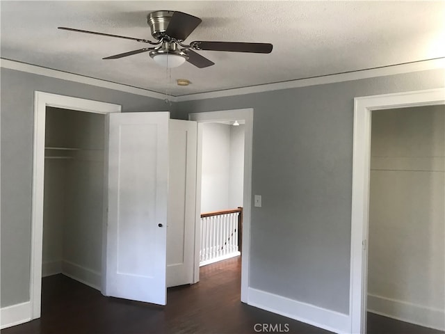 254 E Glenarm St, Pasadena, CA 91106 - unfurnished bedroom with dark wood-style flooring, a closet, and ceiling fan