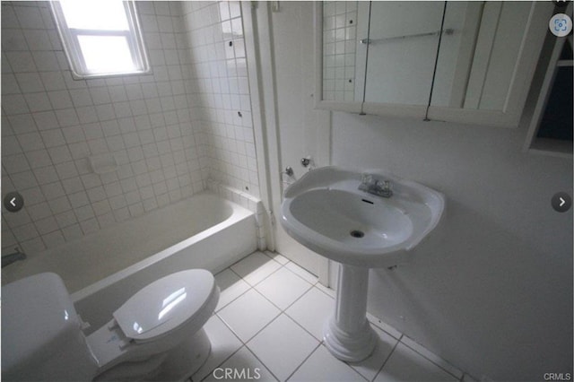 254 E Glenarm St, Pasadena, CA 91106 - bathroom with tile patterned floors and  shower combination